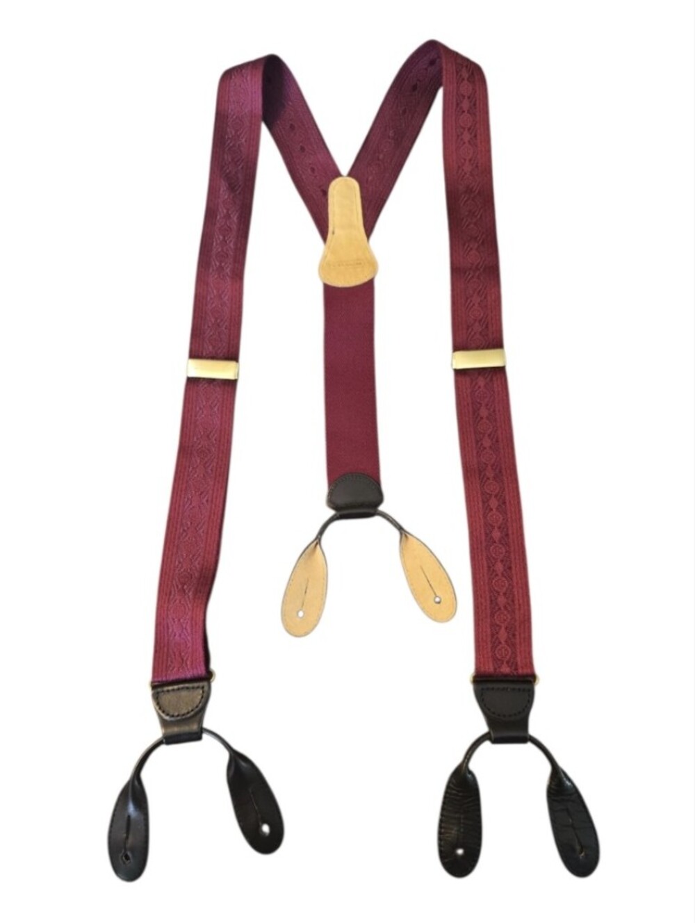 Coach Vintage Jacquard Fabric And Leather Suspenders In EUC
